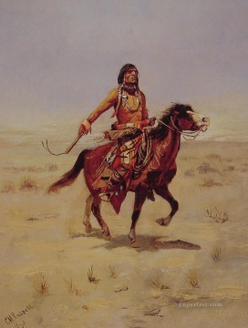  americano Pintura al %C3%B3leo - Jinete indio Indios americano occidental Charles Marion Russell